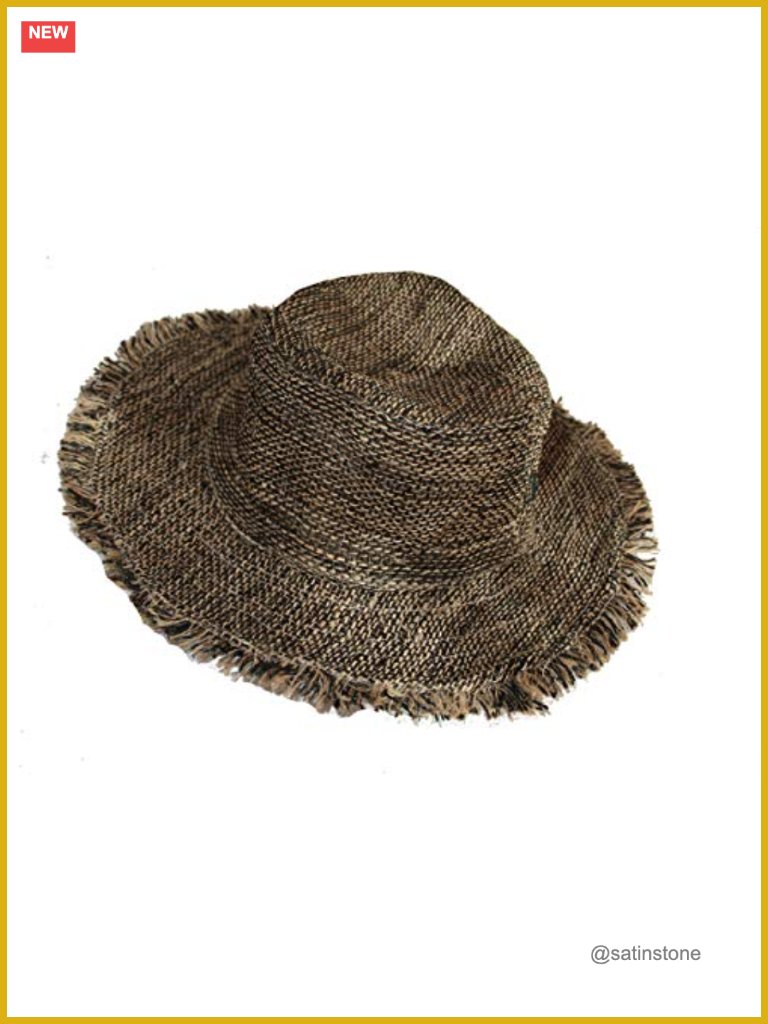 Wide Brim Sun Hat Wire Brim Foldable Packable Hemp Summer Garden Hippie